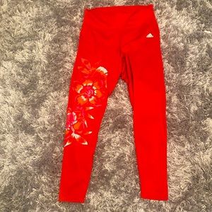 Adidas aeroready floral workout tights - like new. Size L